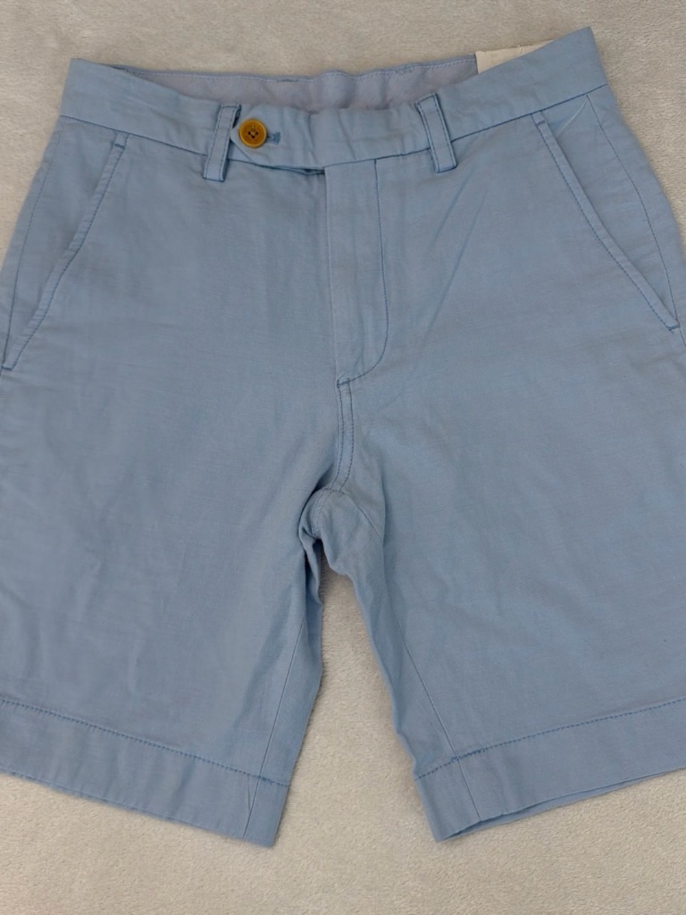 Brooks Brothers Men's Bermuda Shorts NWT | Light Blue Linen Blend | Size W28